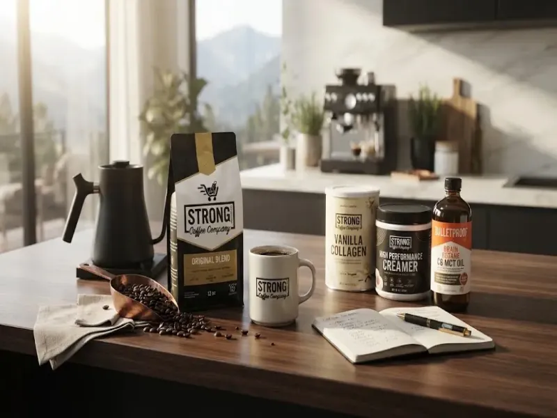 Strong Coffee Company Daybreaker Instant Coffee Protein Coffee Collagen Coffee Bundles and Merchandise